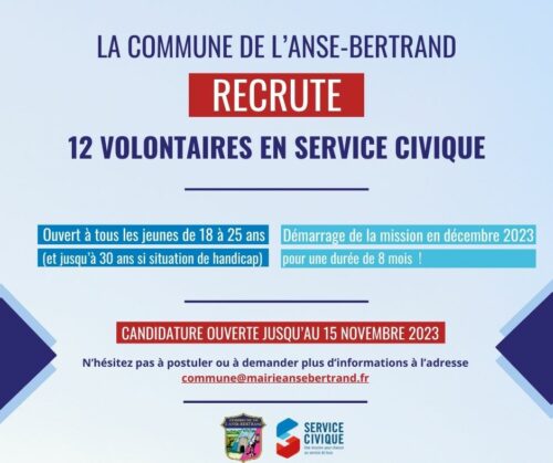 Recrutement de 12 volontaires en service civique !