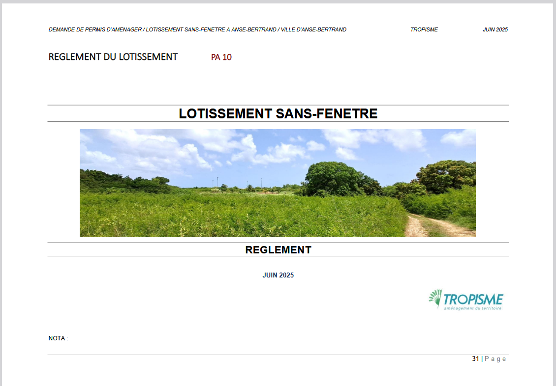 Création du lotissement Sans-fenêtre