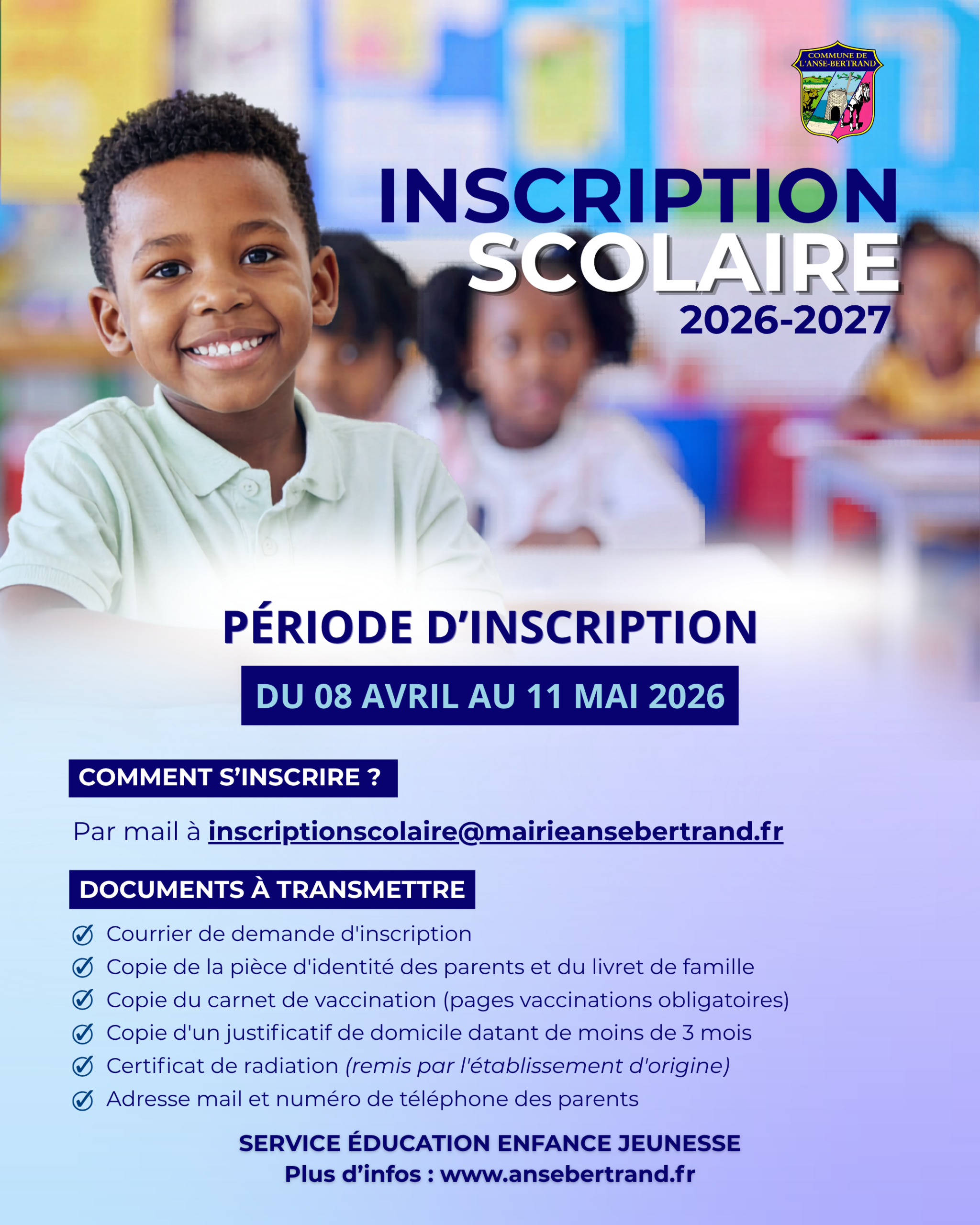 Inscriptions scolaires 2026-2027
